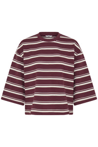 B.Young ByPelda Fig Stripe 3/4 Sleeve T-Shirt
