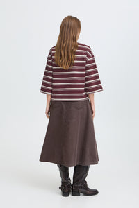 B.Young ByPelda Fig Stripe 3/4 Sleeve T-Shirt