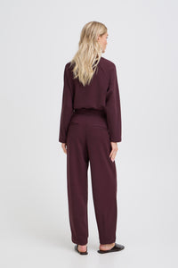B.Young ByPusti Fudge Burgundy Modal Barrel Leg Joggers, 20819666