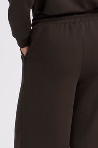 B.Young ByPusti Fudge Burgundy Modal Wide Leg Joggers with Piping Trim, 20819667