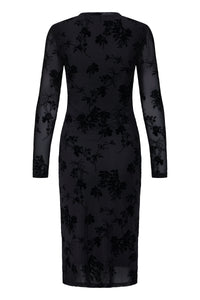 B.Young ByRimesha Black Meteorite Mesh Midi Dress