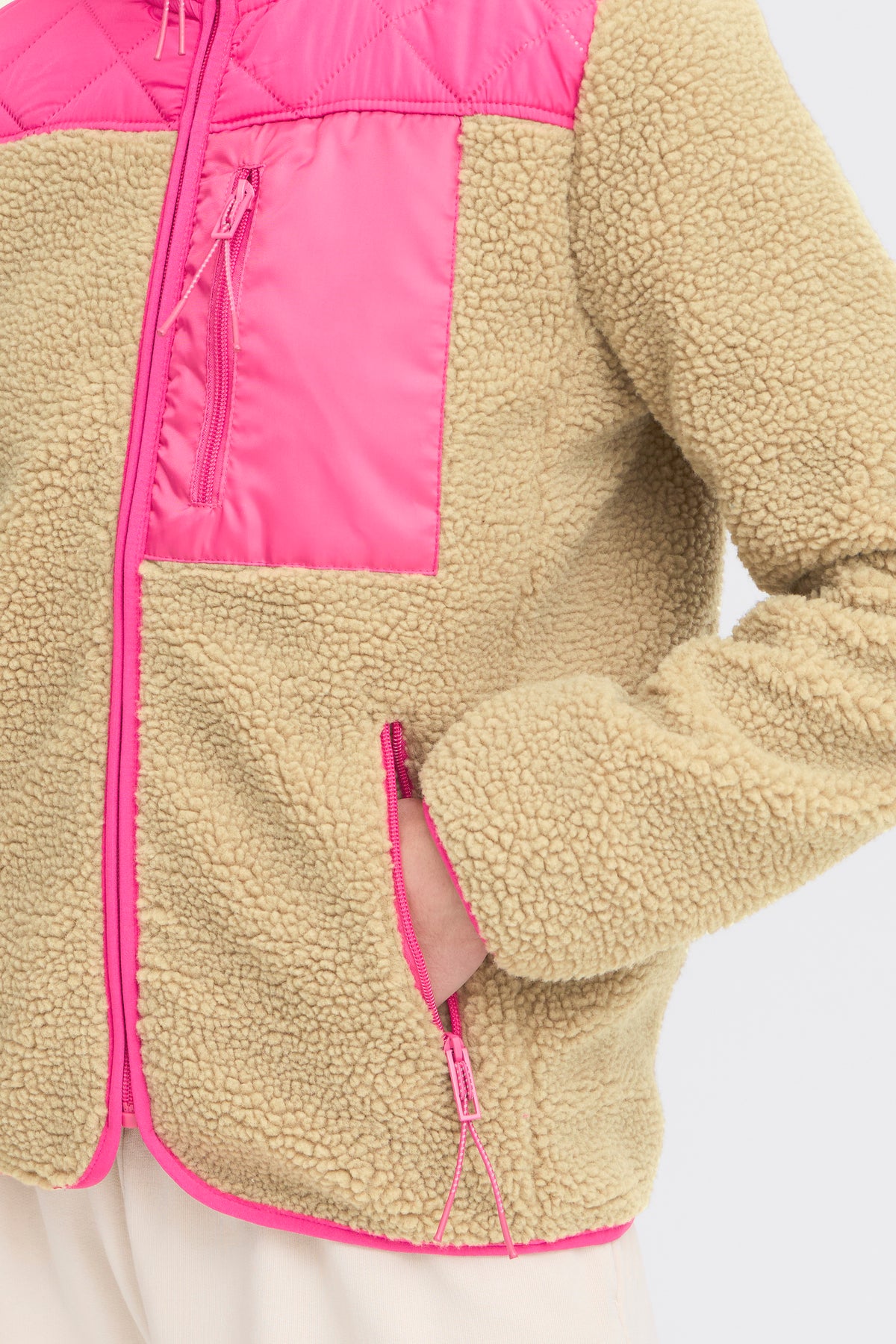 The Jogg Concept JCBerri Beetroot Pink Teddy Jacket