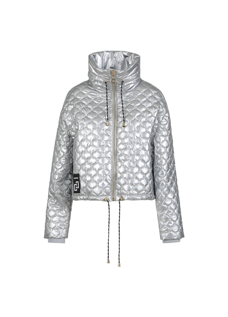 Coster Copenhagen Silver Quilted Cropped Oversized Jacket, 244-6414 