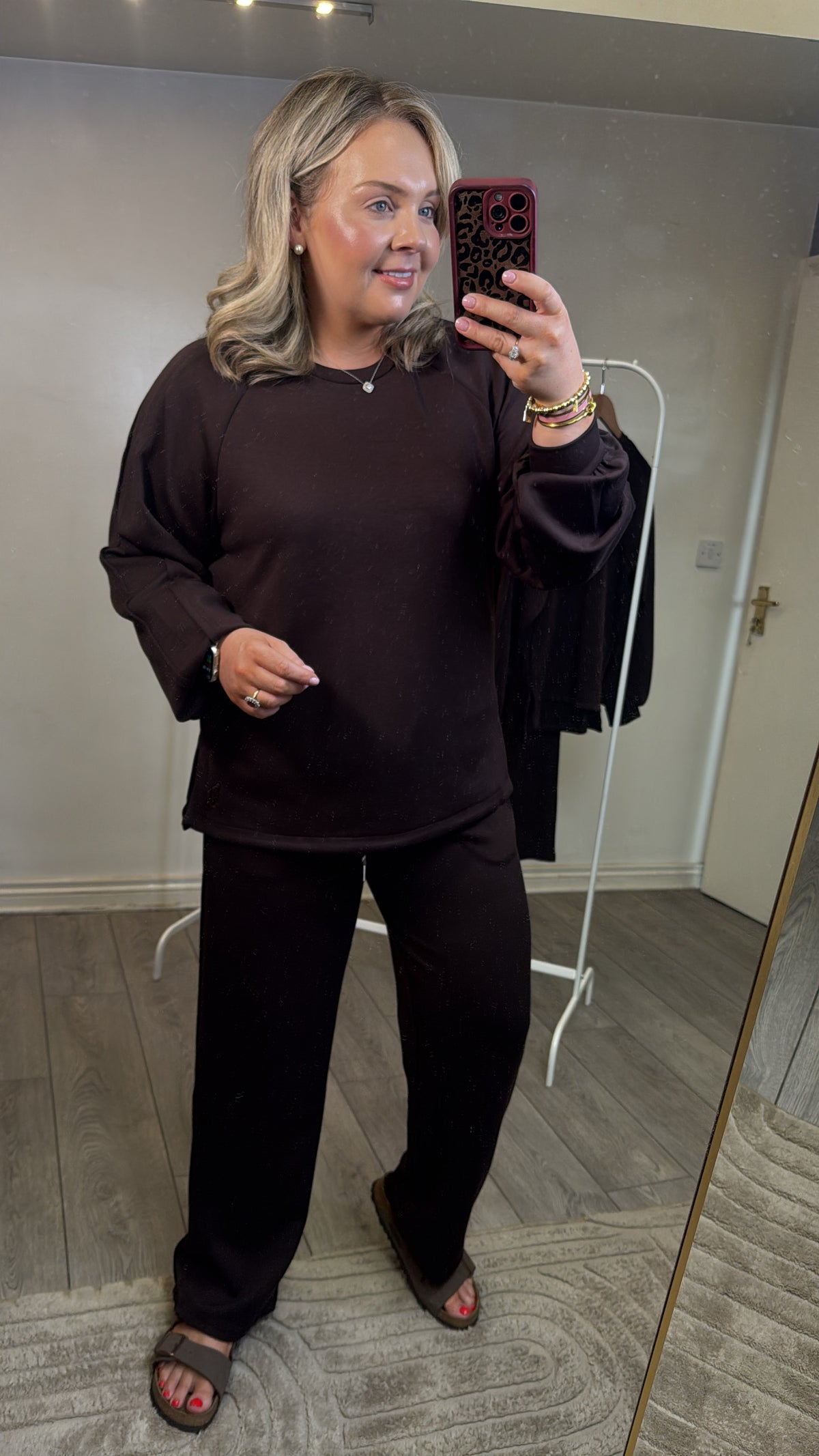 B.Young ByPusti Java Brown Modal Sweatshirt with Dipped Hem