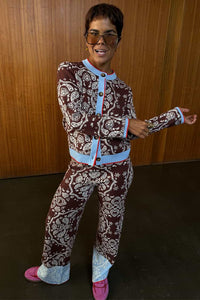 Never Fully Dressed Chocolate Holly Cardigan with Bandana