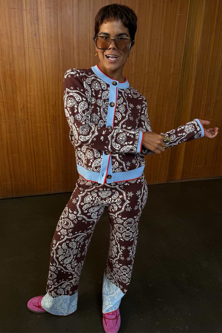 Never Fully Dressed Chocolate Holly Cardigan with Bandana