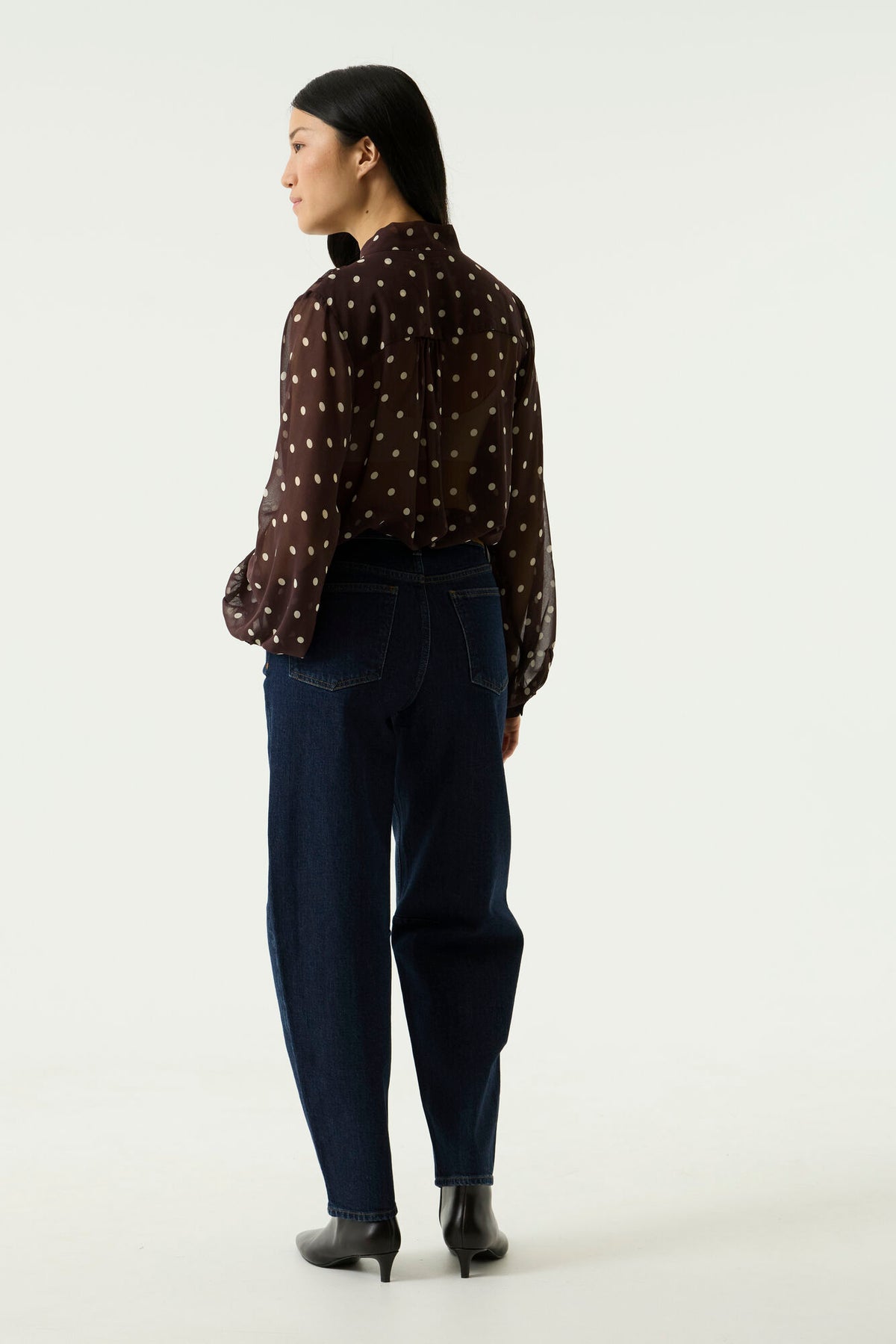 Garcia Hazel Bloom Polka Dot Tie Neck Shirt