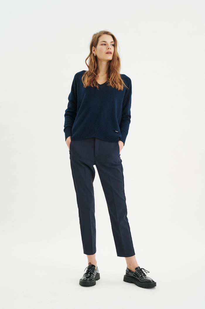 InWear Marine Blue Navy Zella Trousers, 30103749