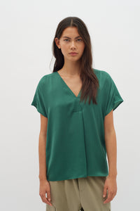 InWear Rinda Hunter Green V-Neck Top, 30105188