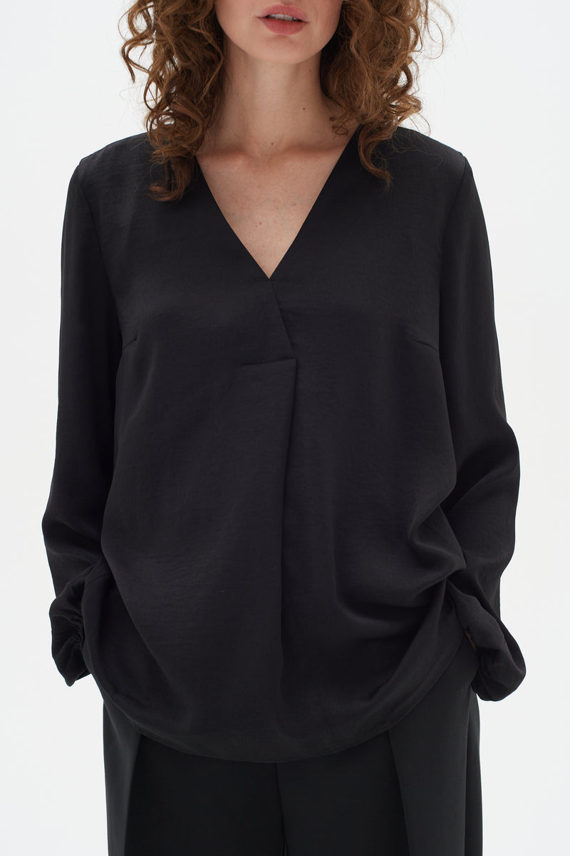 InWear Rinda Black V-Neck Blouse, 30105766