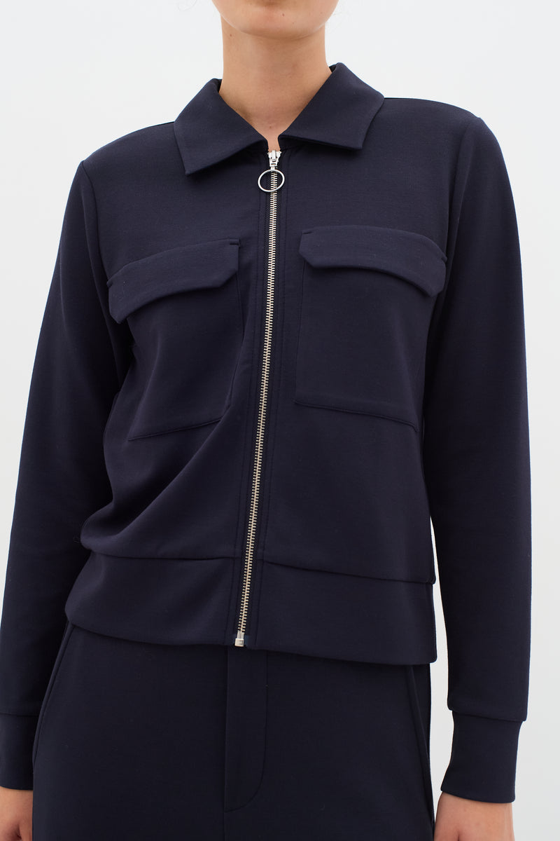 InWear Beca Marine Blue Modal Cardigan Jacket
