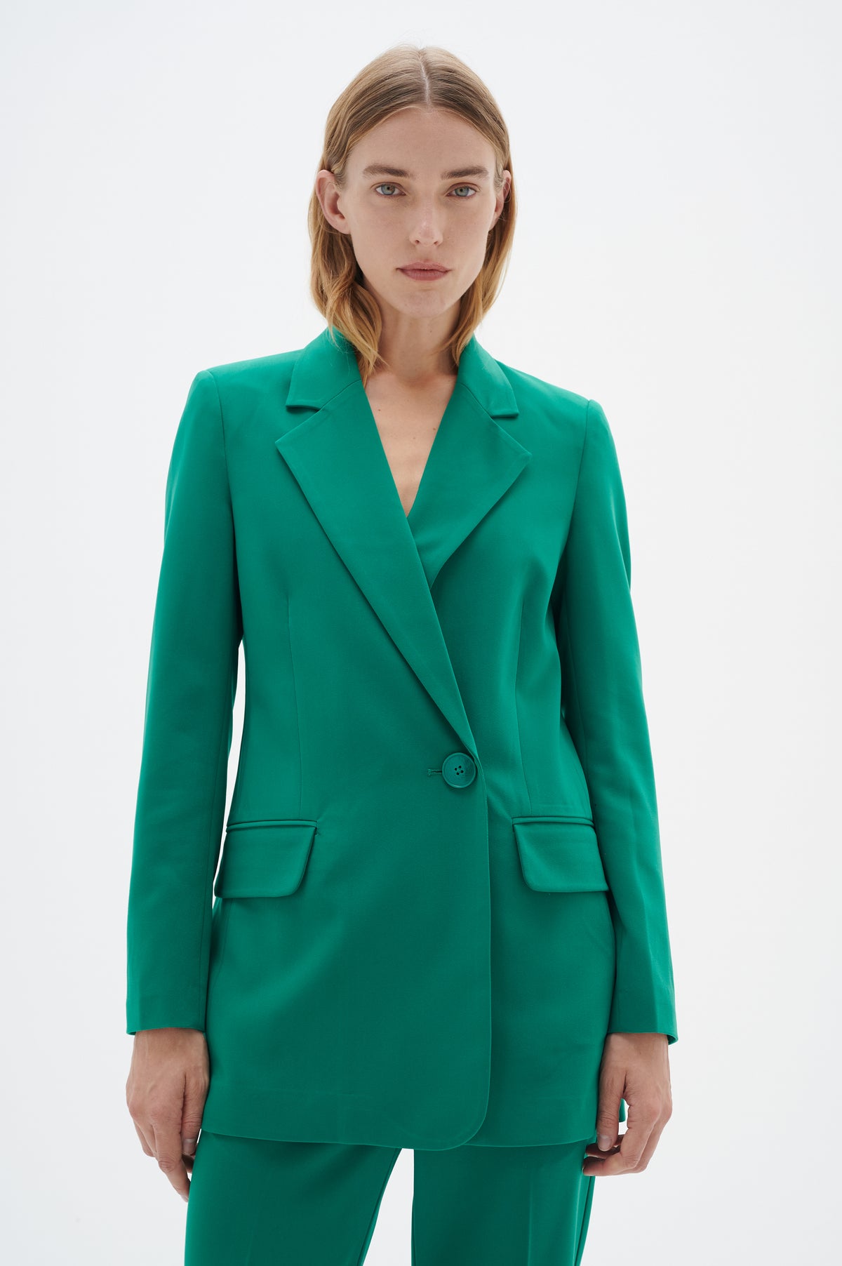 InWear Adian Emerald Green Longline Classic Blazer, 30107854