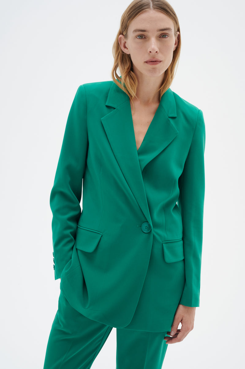 InWear Adian Emerald Green Longline Classic Blazer, 30107854