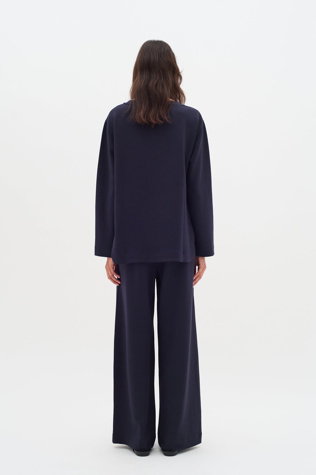 InWear Gincent Marine Blue Modal Supersoft Dipped Hem Sweatshirt