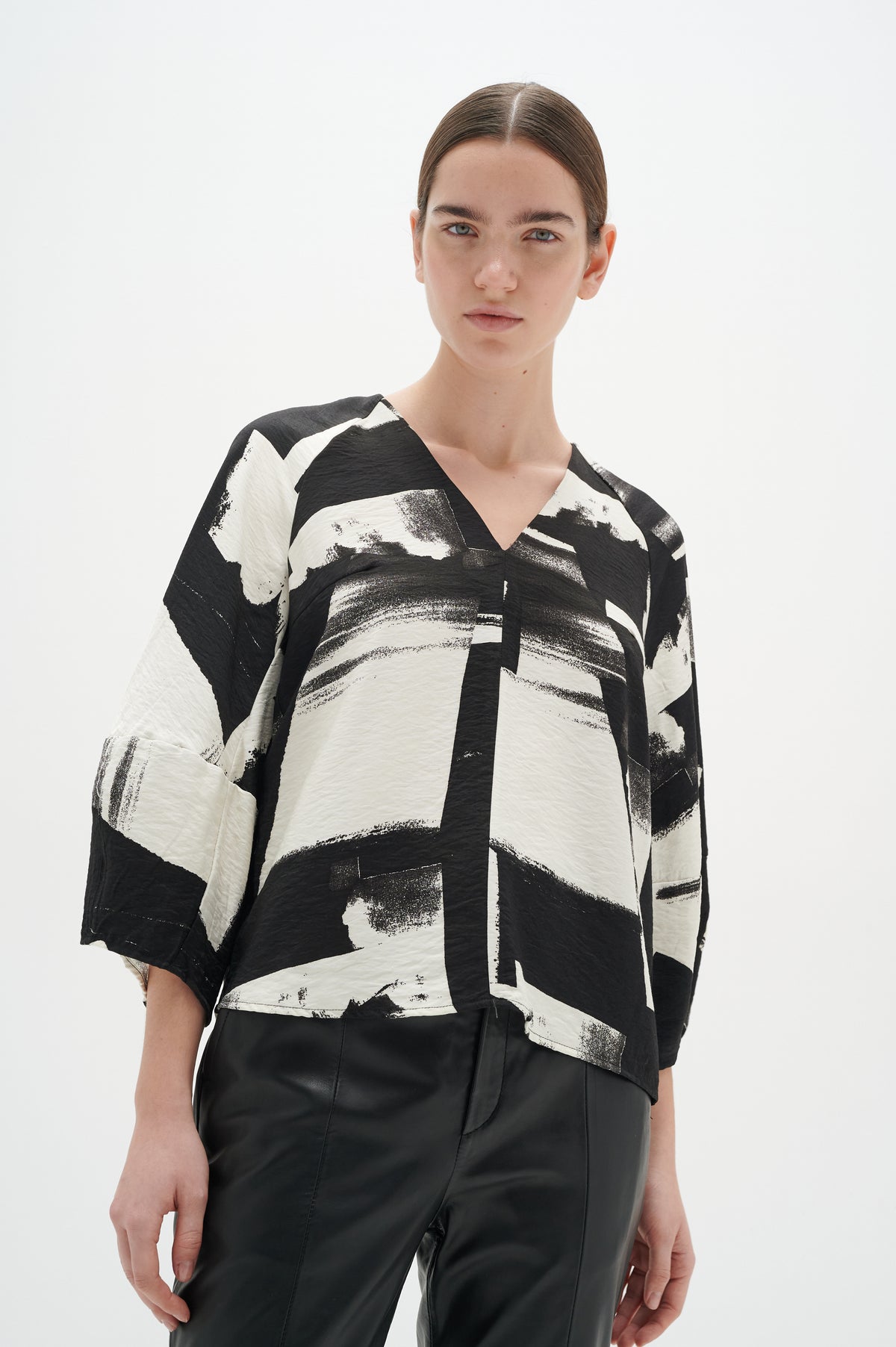 InWear Naomi Graphic Abstract V-Neck Blouse, 30108665