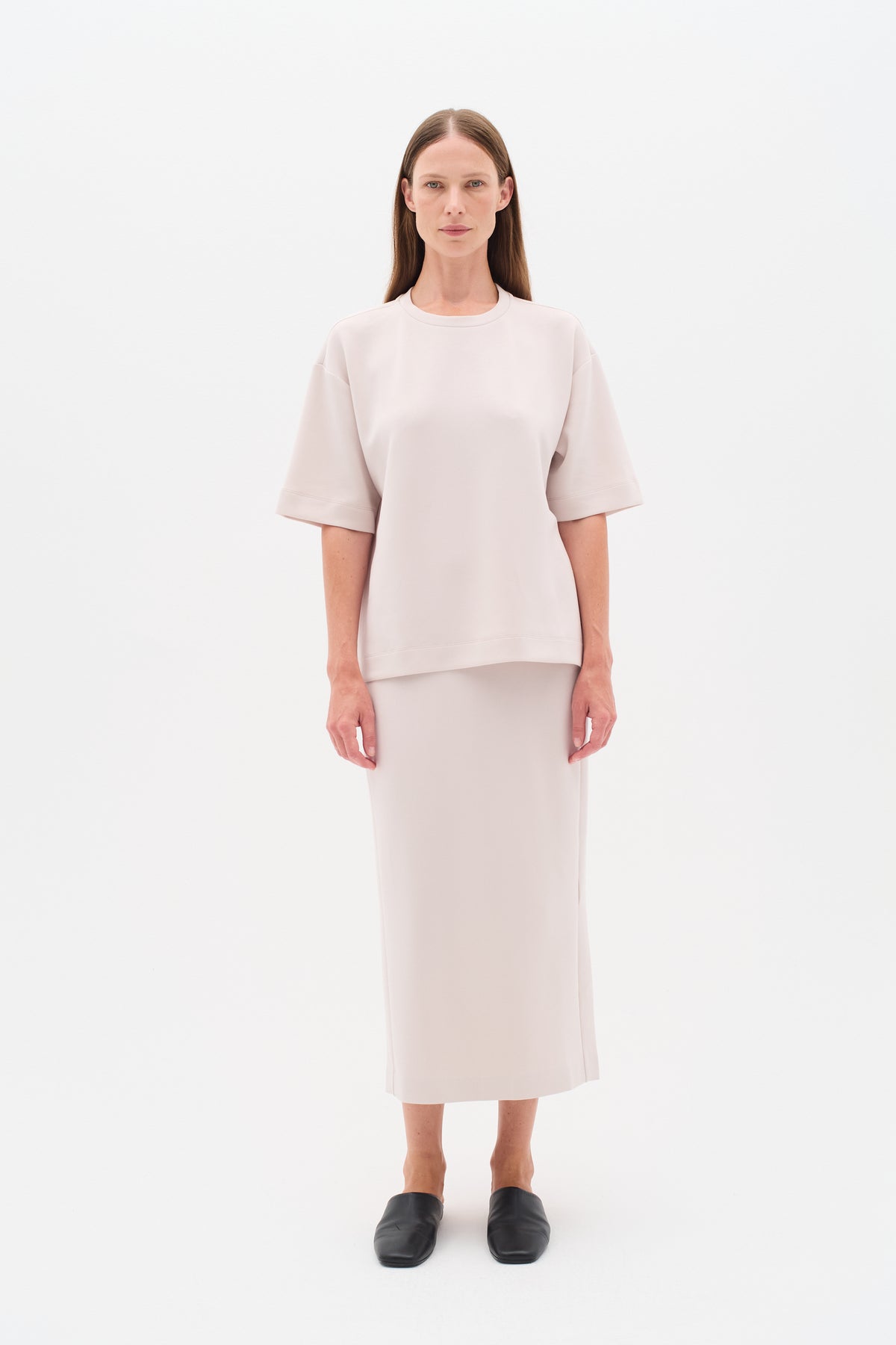 InWear Aida Haze Cream Modal Ankle Length Tube Skirt