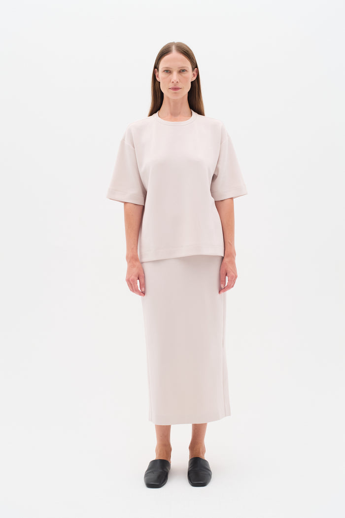 InWear Aida Haze Cream Modal Ankle Length Tube Skirt