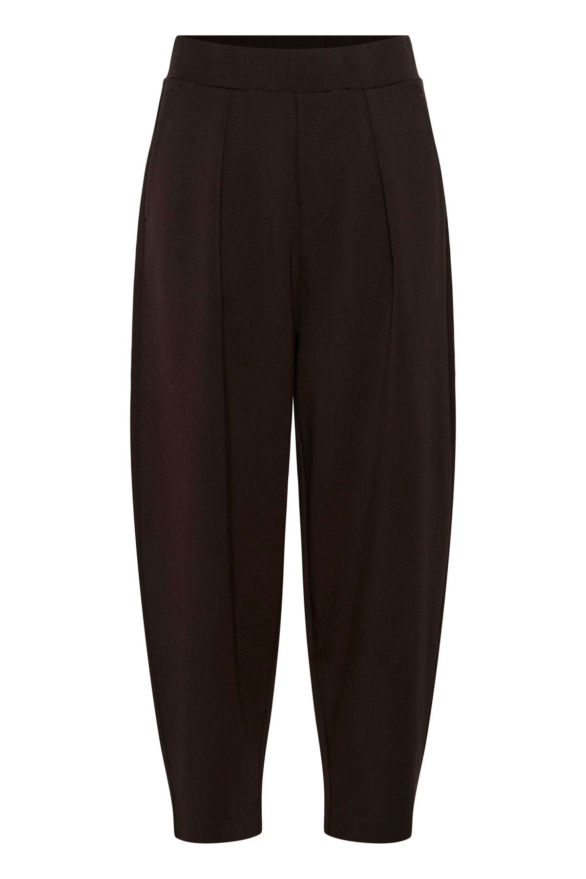 InWear PannieIW Chocolate Brown Modal Barrel Leg Ankle Length Trousers