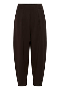 InWear PannieIW Chocolate Brown Modal Barrel Leg Ankle Length Trousers