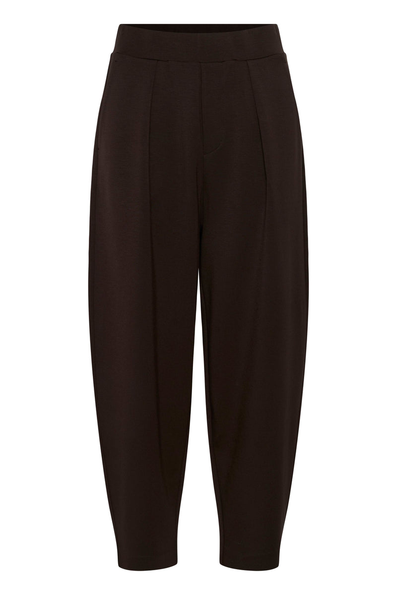 InWear PannieIW Chocolate Brown Modal Barrel Leg Ankle Length Trousers