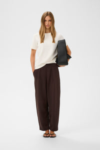 InWear PannieIW Chocolate Brown Modal Barrel Leg Ankle Length Trousers