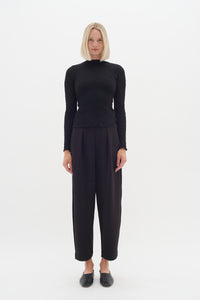 InWear PannieIW Black Modal Barrel Leg Ankle Length Trousers