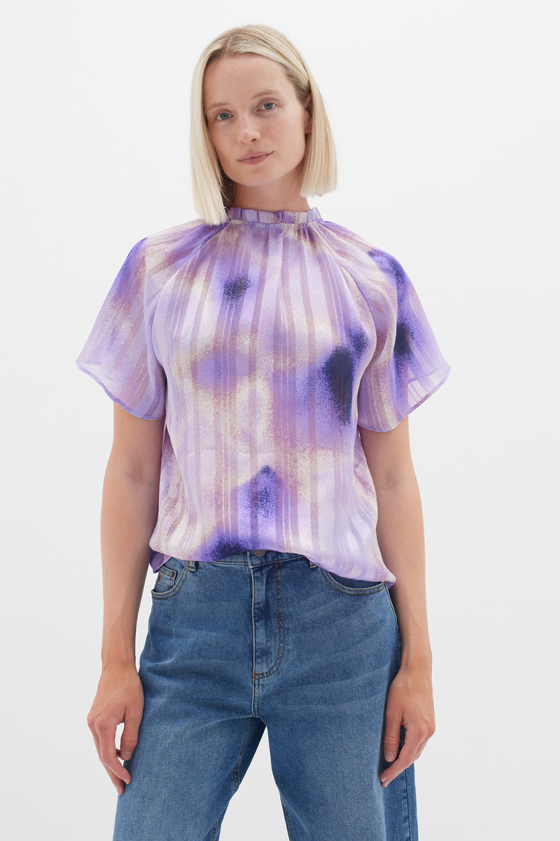 InWear Himari Lavender Art Splash Print Top