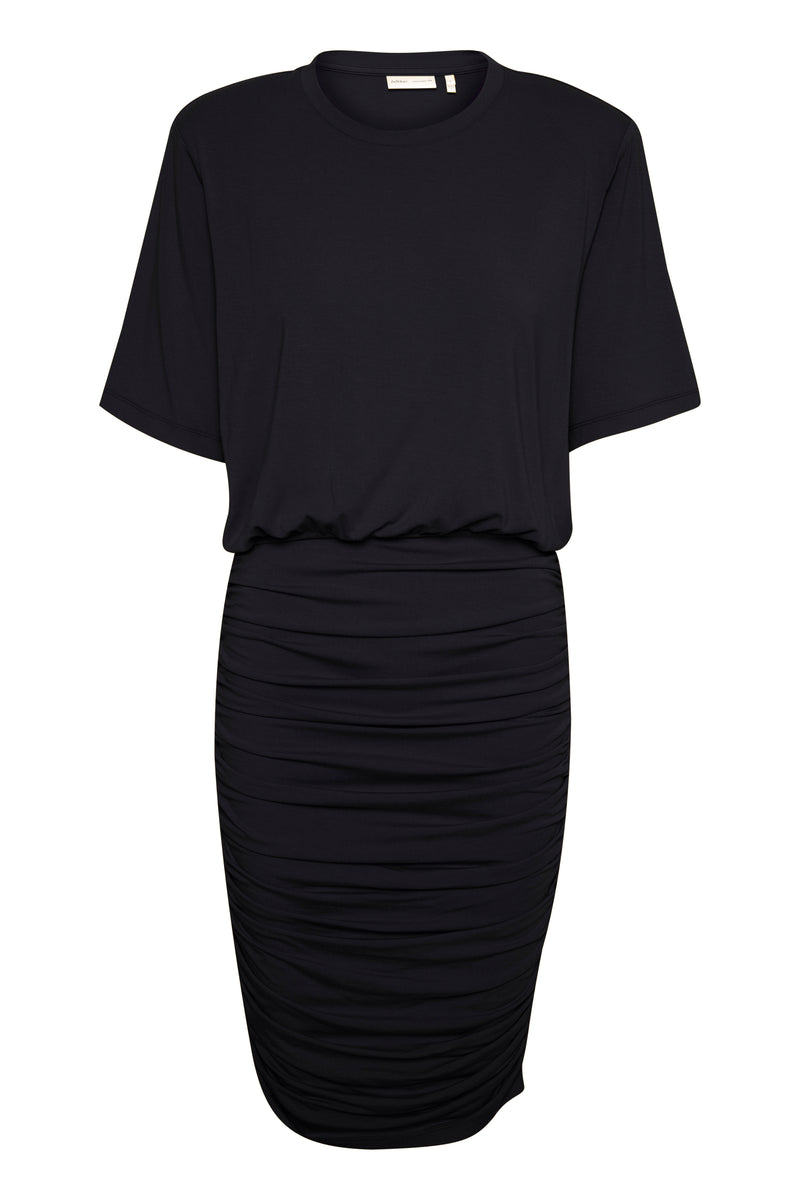 InWear Letitsia Black Ruched Midi Dress, 30109539