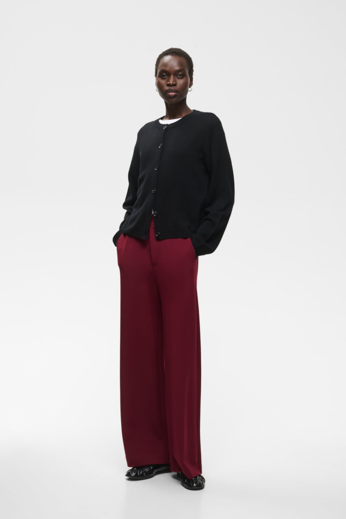 InWear Gincent Zinfandel Burgundy Modal Wide Leg Joggers, 30109909