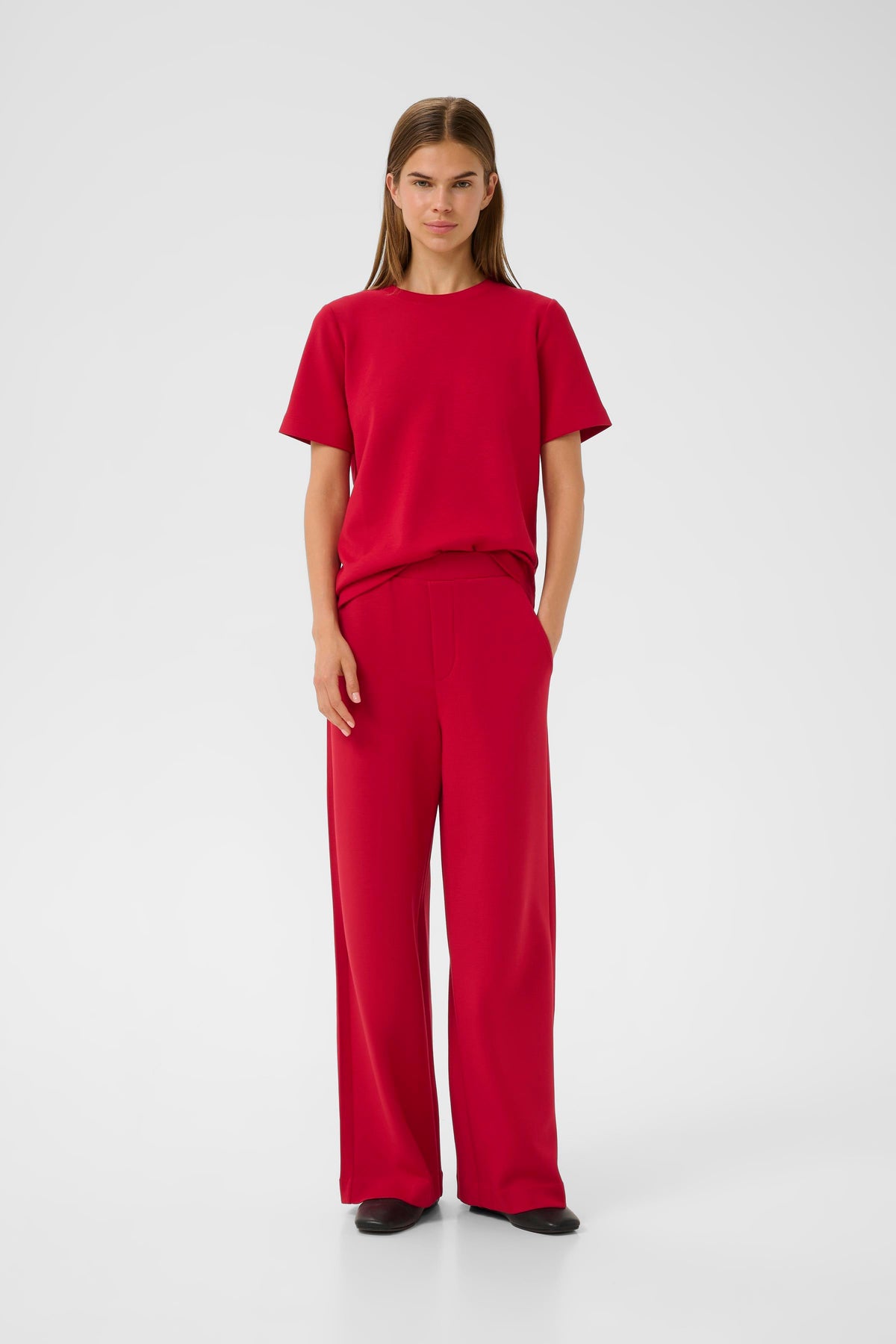InWear Gincent True Red Modal Wide Leg Joggers