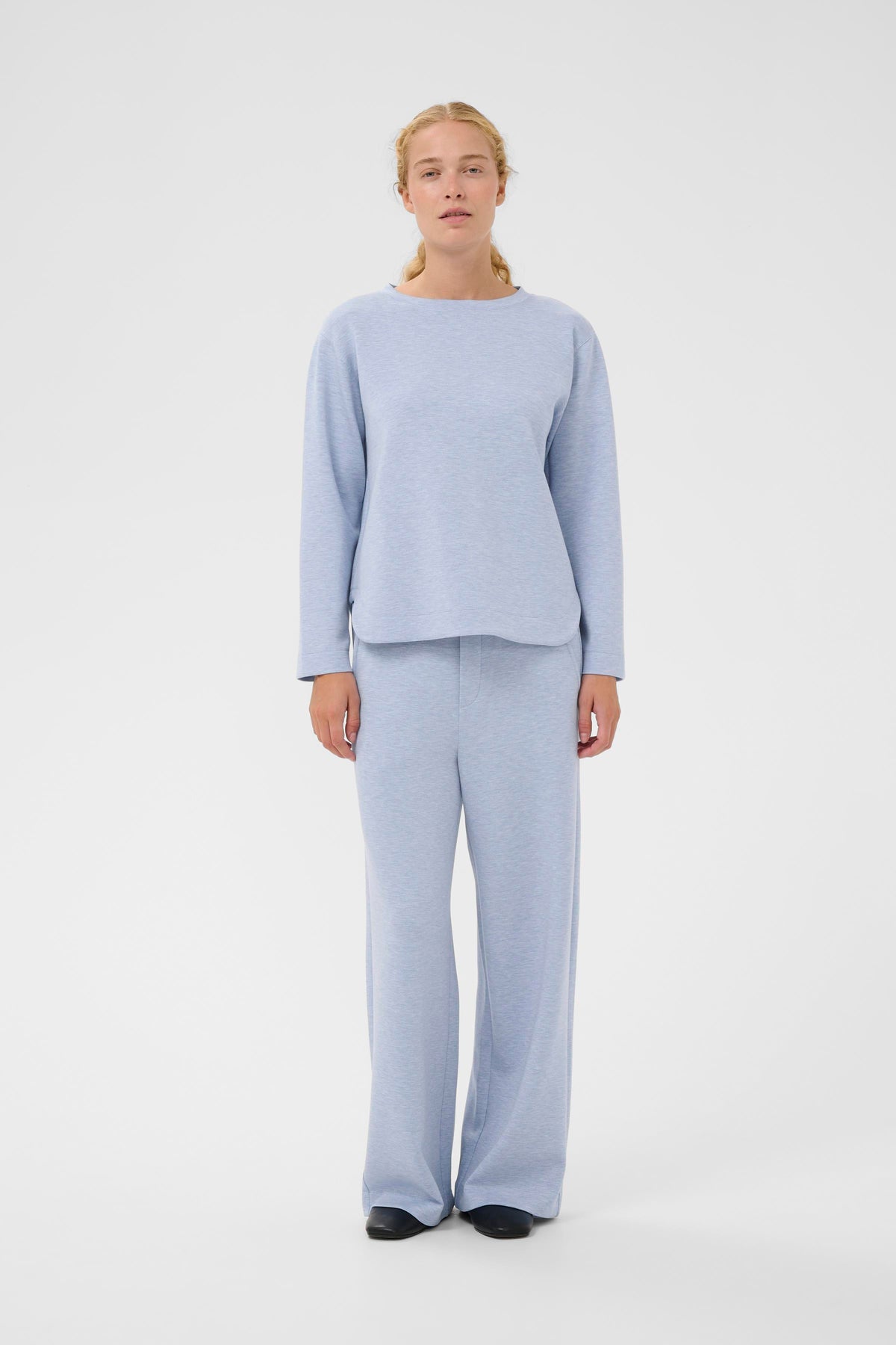 InWear Gincent Endless Sky Melange Modal Supersoft Dipped Hem Sweatshirt, 30109922