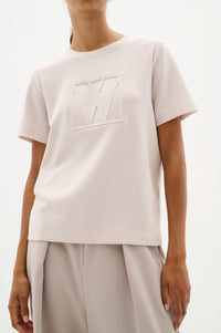 InWear Vincent Haze Beige Embossed Logo T-Shirt