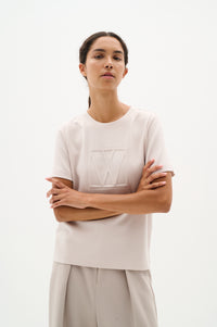 InWear Vincent Haze Beige Embossed Logo T-Shirt