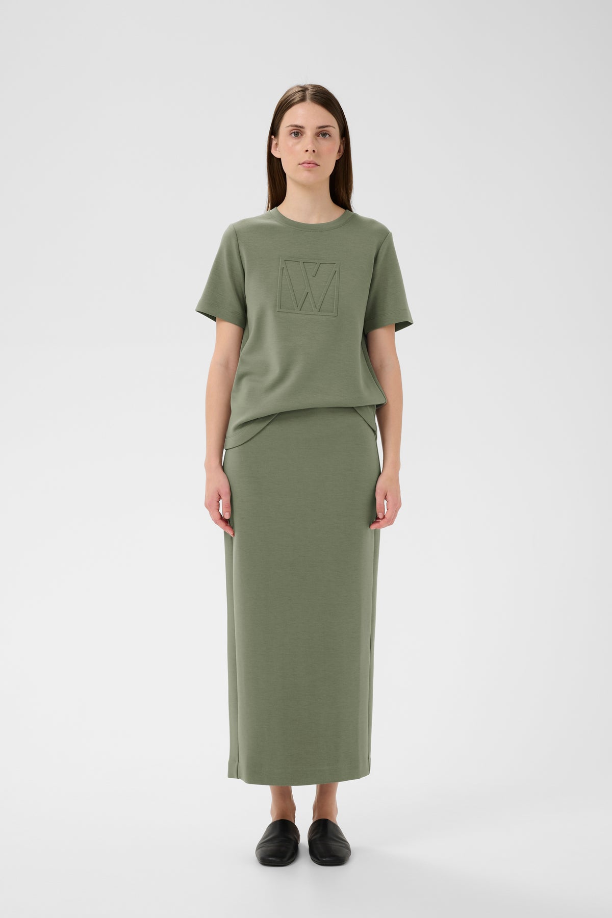 InWear Vincent Mulled Basil Embossed Logo T-Shirt, 30110517