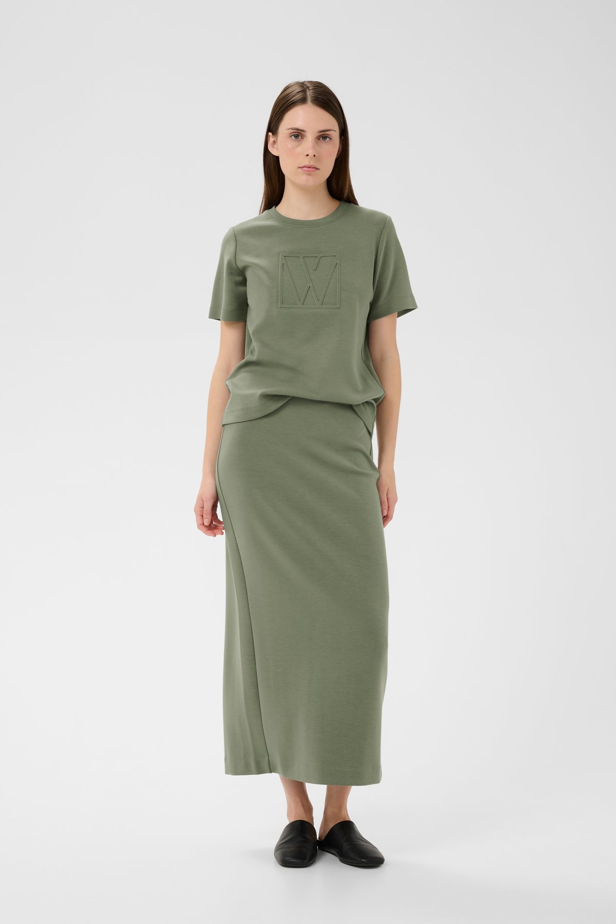 InWear Vincent Mulled Basil Embossed Logo T-Shirt