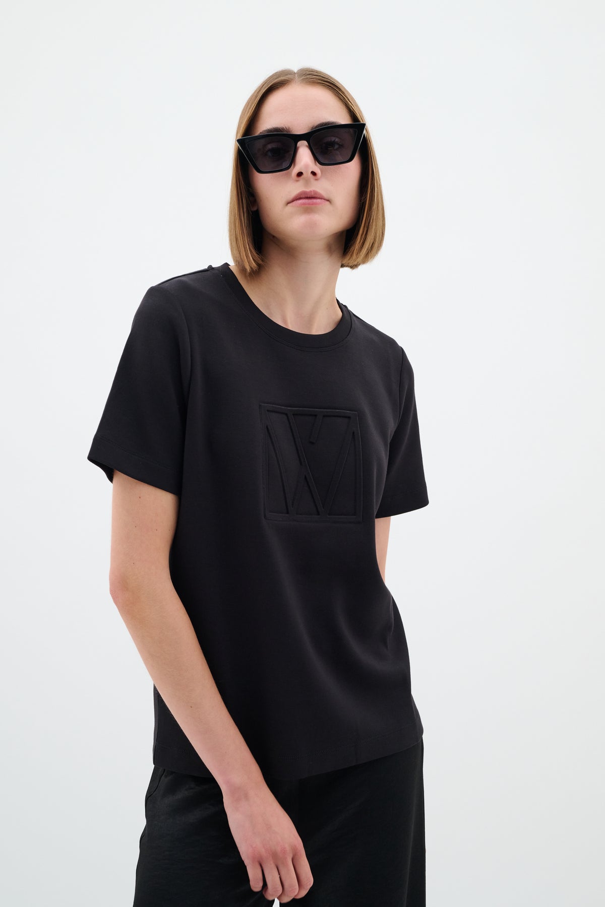 InWear Black Vincent Embossed Logo T-Shirt