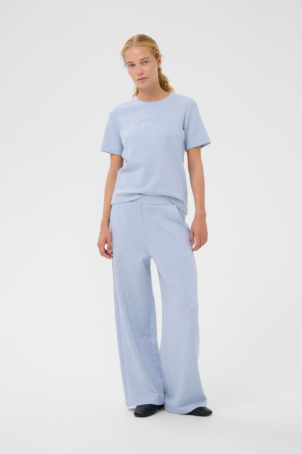 InWear Gincent Endless Sky Melange Modal Wide Leg Joggers, 30110741