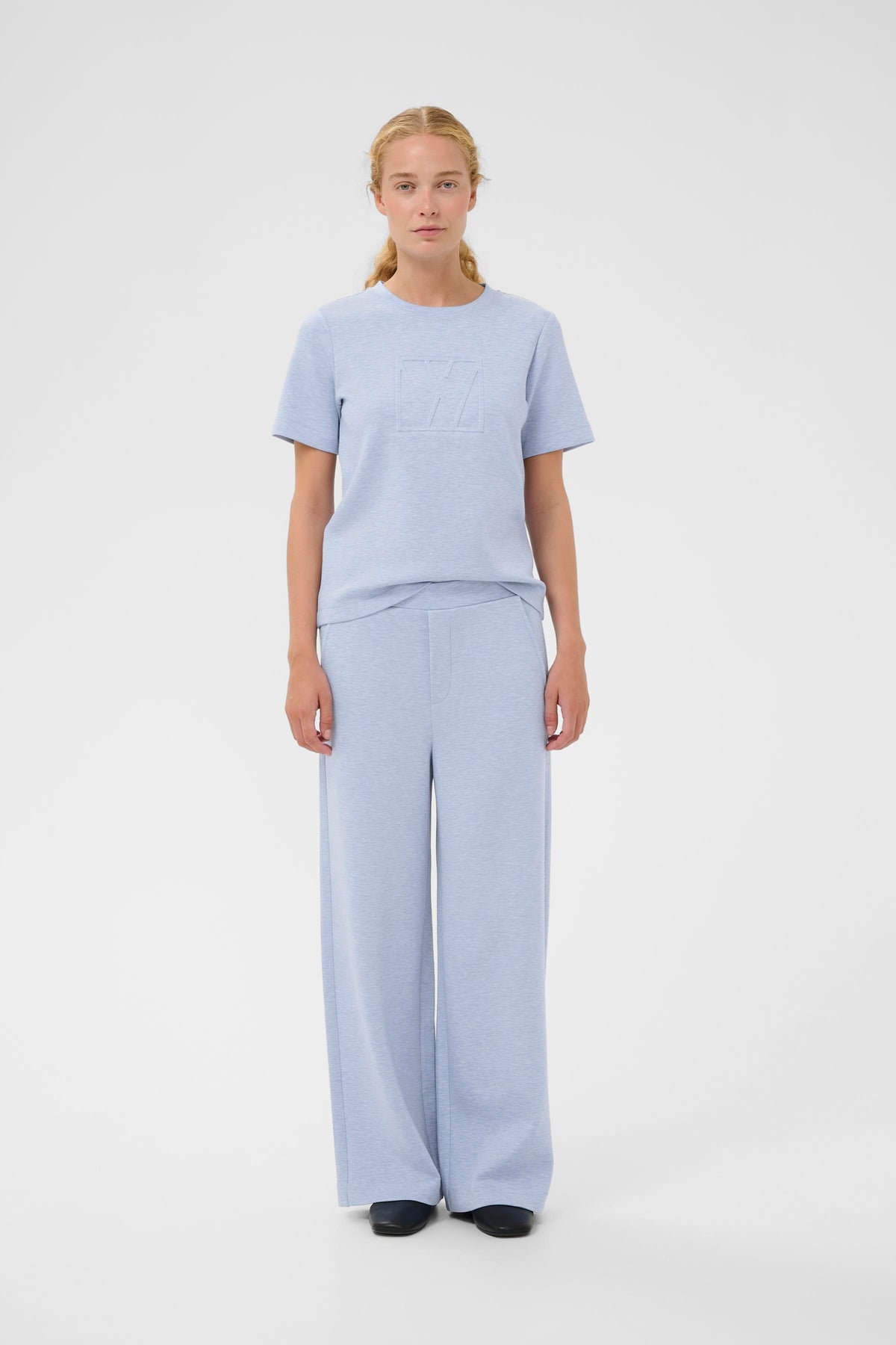 InWear Gincent Endless Sky Melange Modal Wide Leg Joggers, 30110741