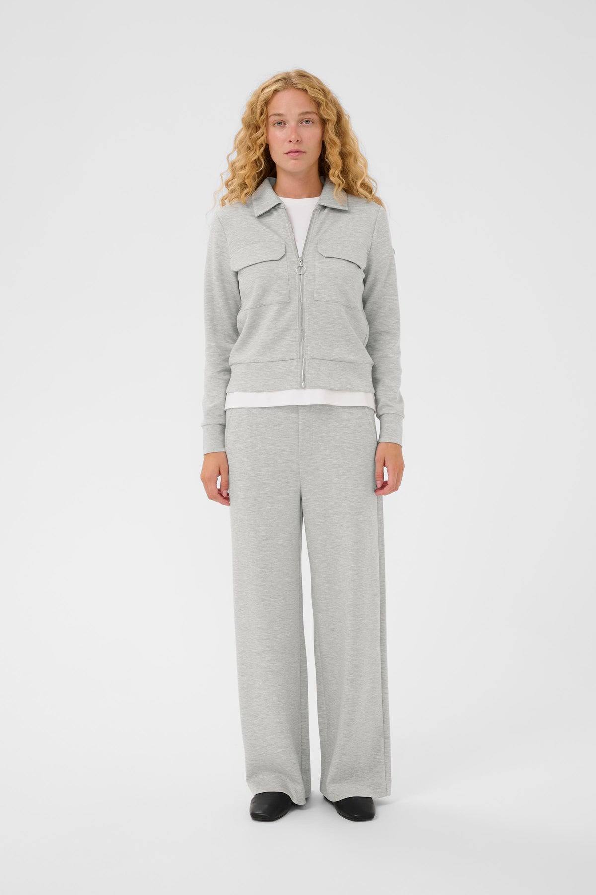 InWear Gincent Granite Melange Modal Wide Leg Joggers, 30110741