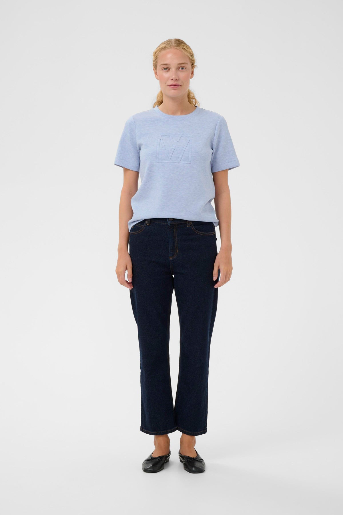 InWear Vincent Endless Sky Melange Embossed Logo T-Shirt