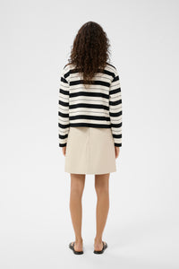 InWear Gida Vincent Whisper White/Black Stripe Modal Cardigan Jacket, 30110948