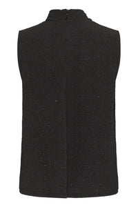 InWear Krith Koto Black Lurex Metallic Knot Neck Top