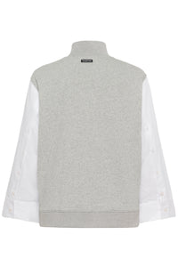 InWear Capella Grey Melange Sweatshirt with Button Detailing