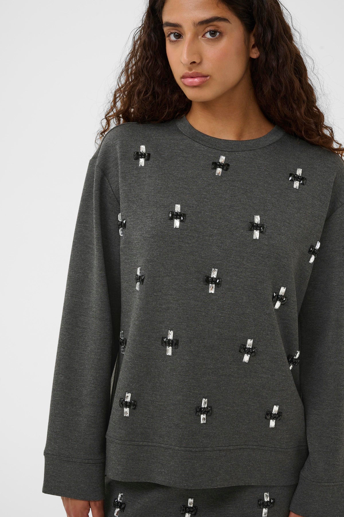 InWear Kincent Grey Melange Modal Deco Sweatshirt