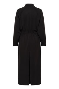 InWear Simi Vincent Black Modal Zip Midi Length Dress, 30112435