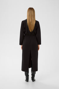 InWear Simi Vincent Black Modal Zip Midi Length Dress, 30112435