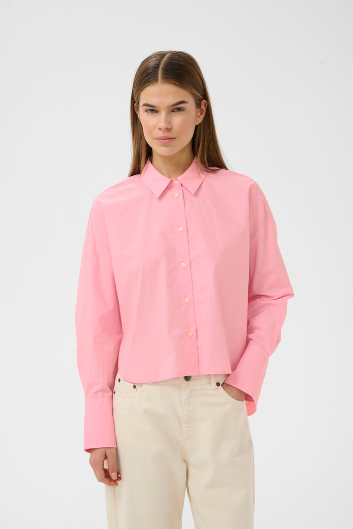InWear LeloIW Neola Candy Pink Relaxed Fit Dipped Hem Shirt, 30112454