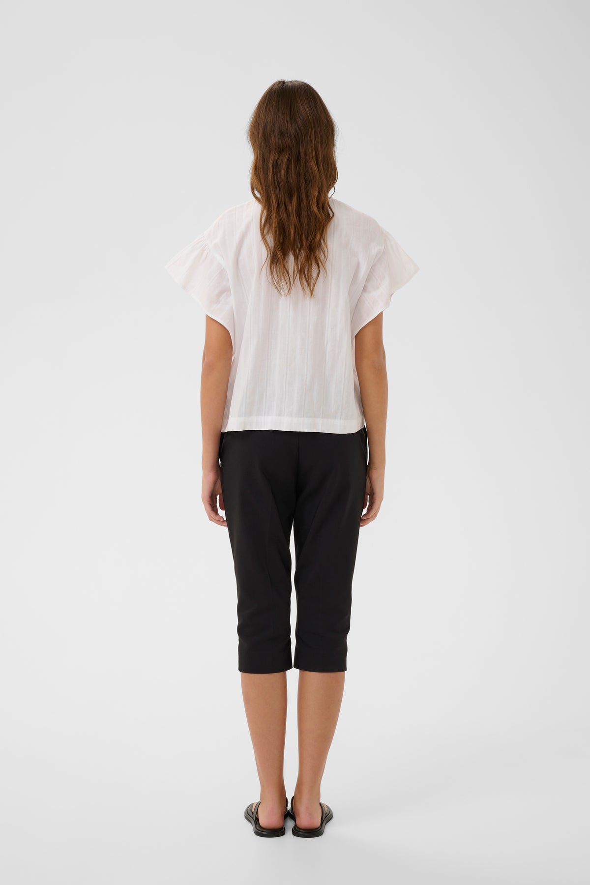 InWear Roseville Pure White Flutter Sleeve Classic Blouse