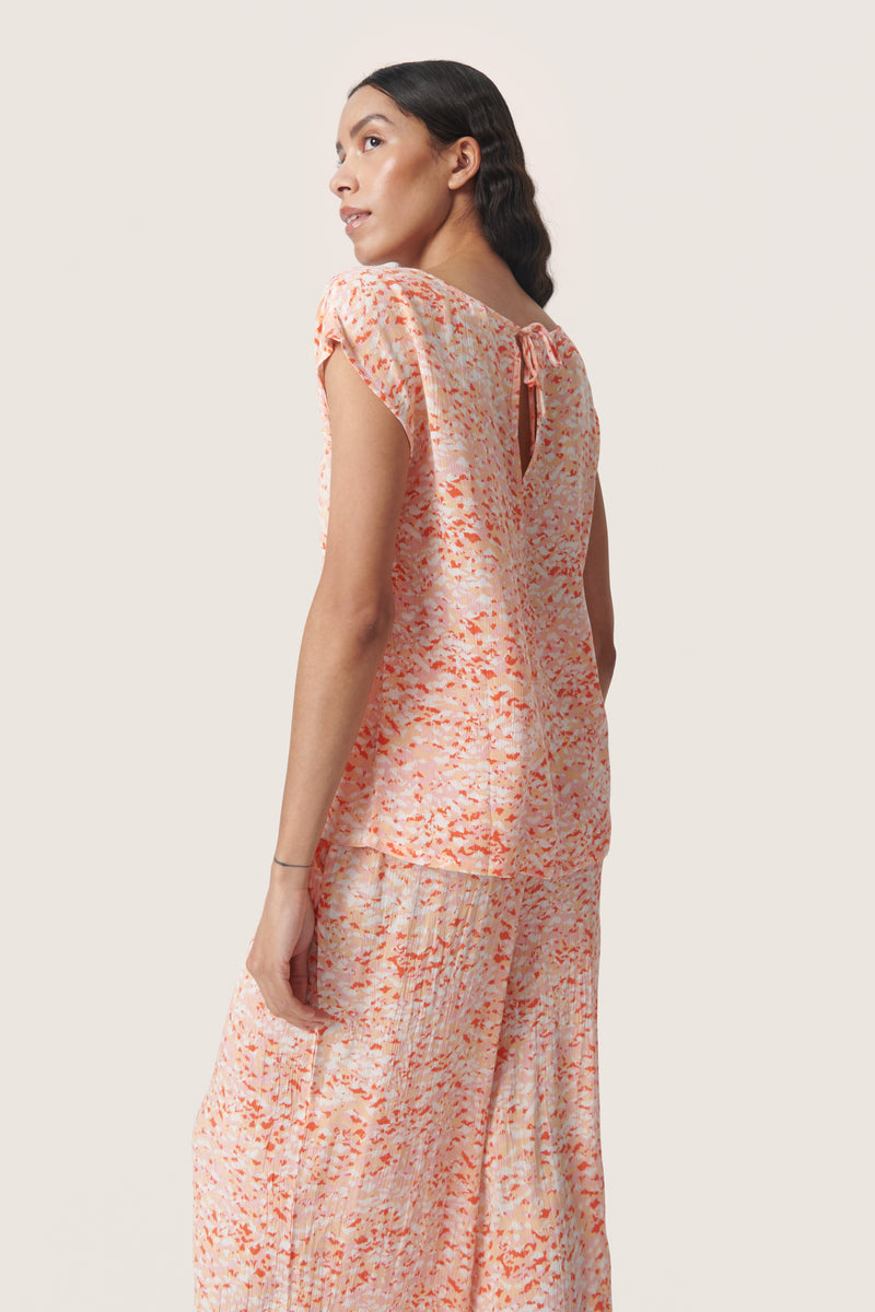 Soaked in Luxury Oversized Zaya Apricot Dizzy Print Top, 30403130