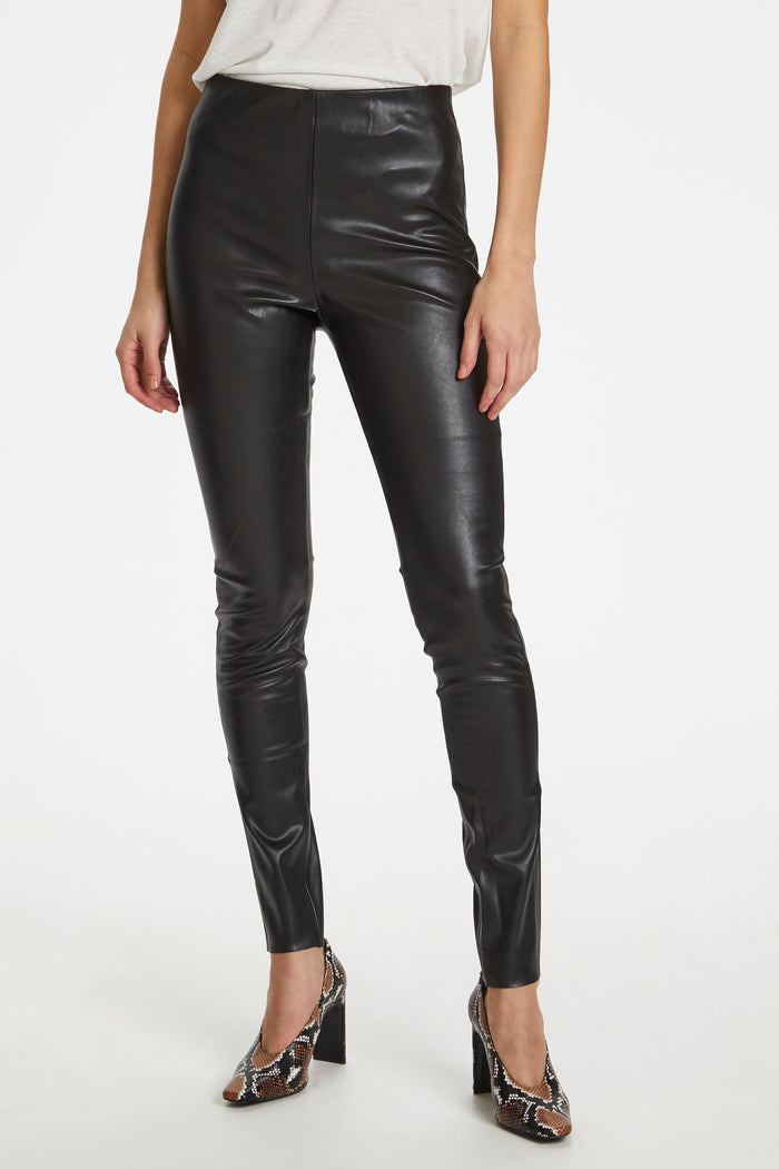 Soaked in Luxury SLKaylee Black PU Leggings, 30403303